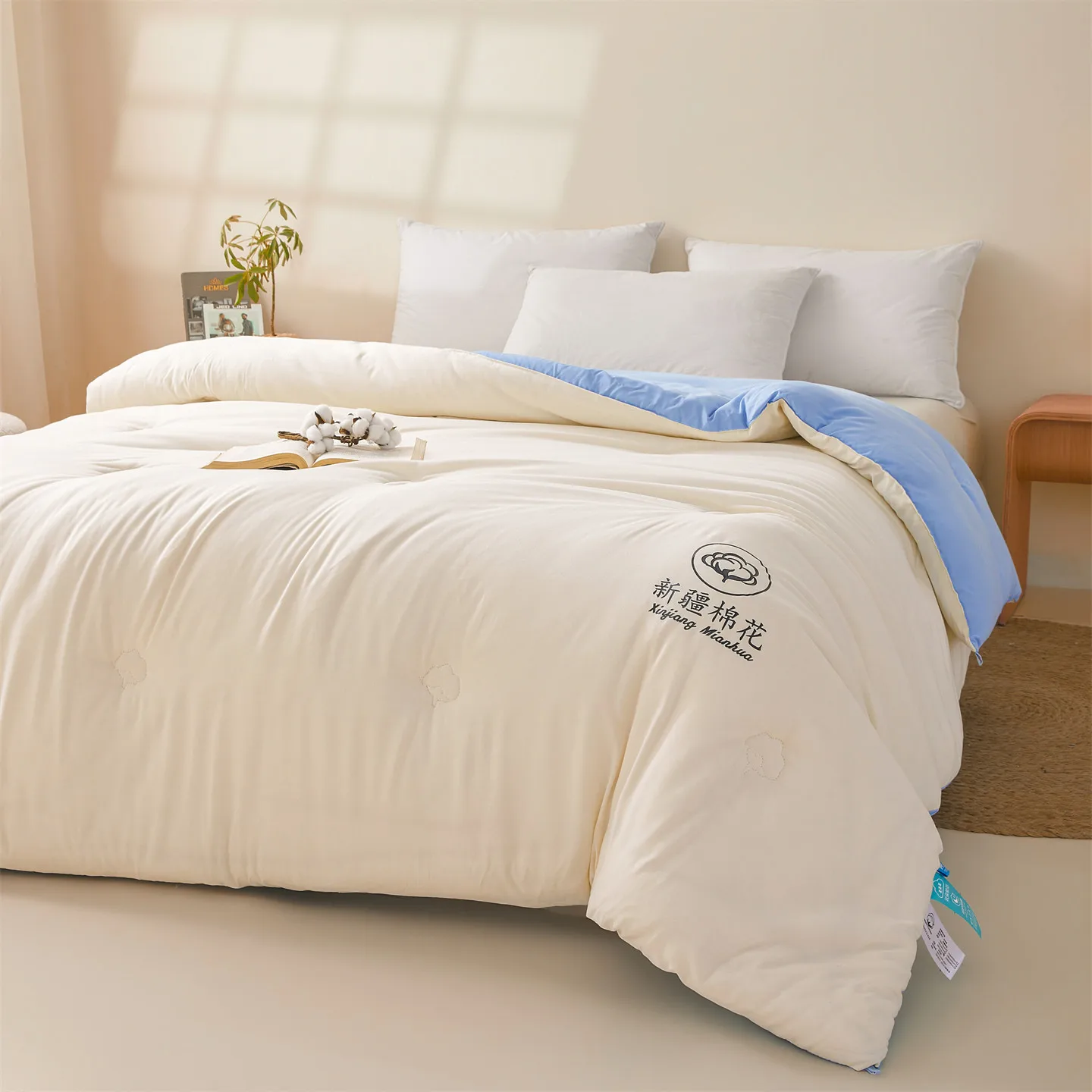 New Fluffy Soft 100% Cotton Autumn Winter Comforter Queen Thickened Warm Winter Duvet Single Double Size Pure Cotton Quilt Core