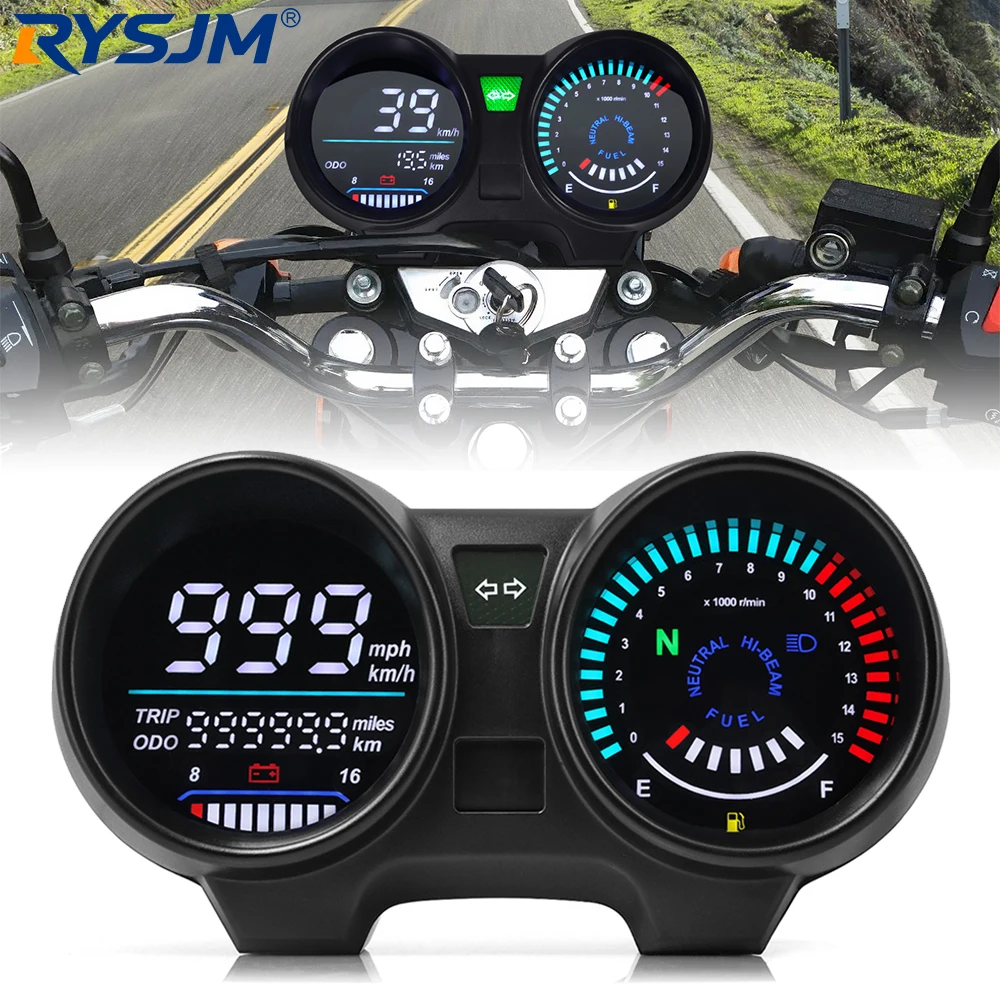 タイタン-150-led-デジタルオートバイスピードメーター電圧-rpm-メーターホンダ-cg150-fan150-2010-2012-走行距離計速度燃料ゲージ