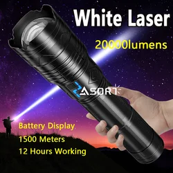 Powerful LED Flashlight Super Bright Spotlight Long Range Zoomable Emergency Lantern Outdoor Camping Torch Power Display