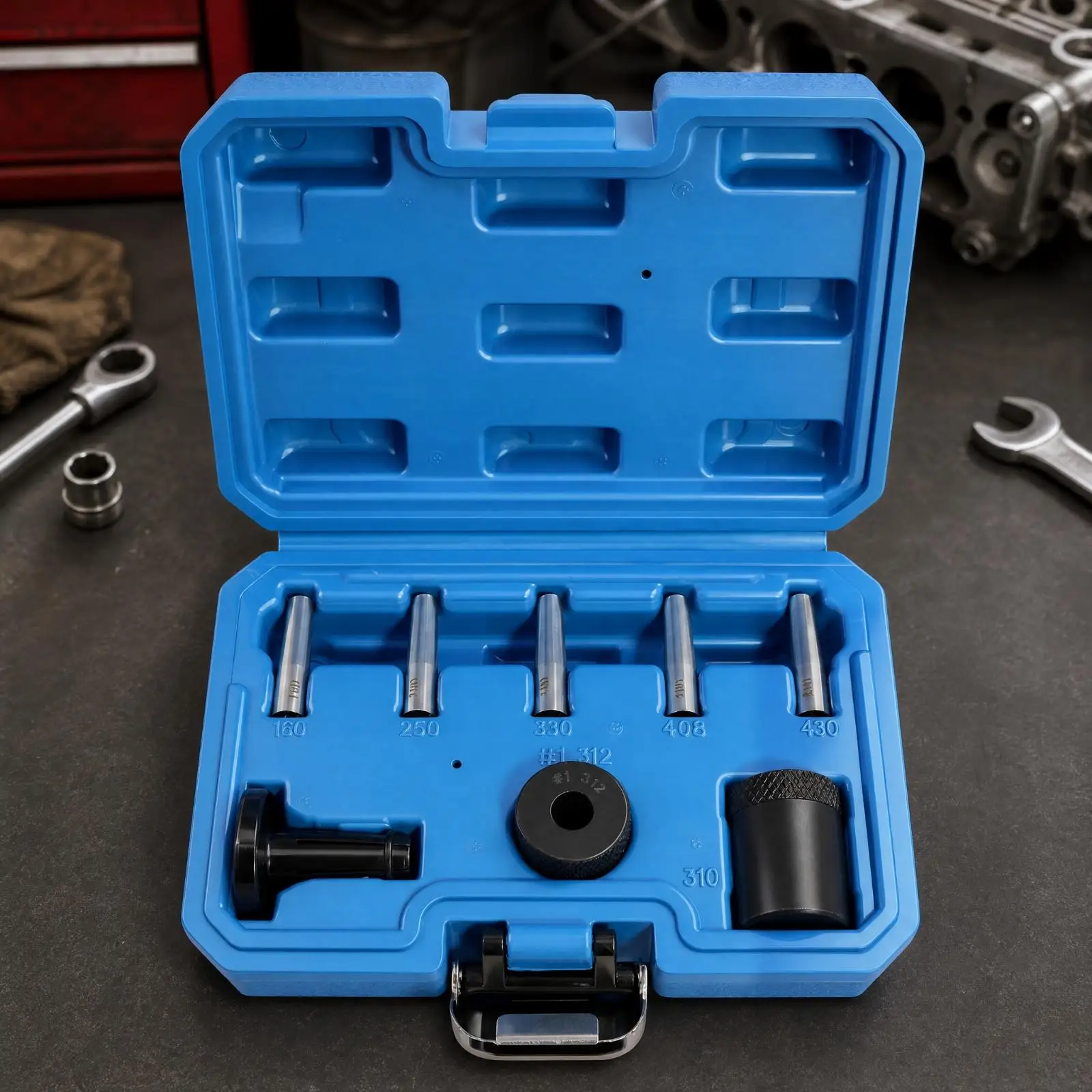 Oil Seal Injector Removal Tool Set Steel Punches and Adapters for Blue Oval Fuel Injector Repair