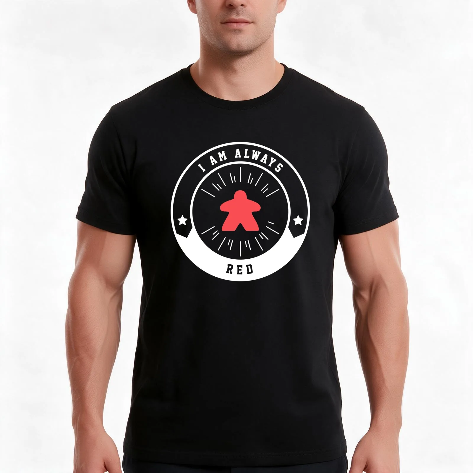 I Am Always Red Meeple - Board Games and Meeples Addict T-Shirt Summer Casual Cotton Tee Oversized Streetwear Tops