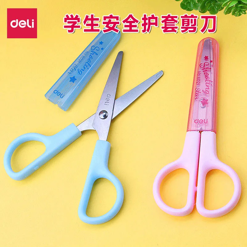 Deli Kinderveiligheidsschaar Peuters Kinderen Ambachtelijke Kunst Schoolbenodigdheden Afgeronde punt Niet-scherpe messen Gemakkelijk vast te houden Kleine handen
