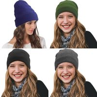 Fashion Wool Pullover Cap Thicken Winter Warm Beanies Cap Keep Warm Crochet Hats For Women Girls Maiden