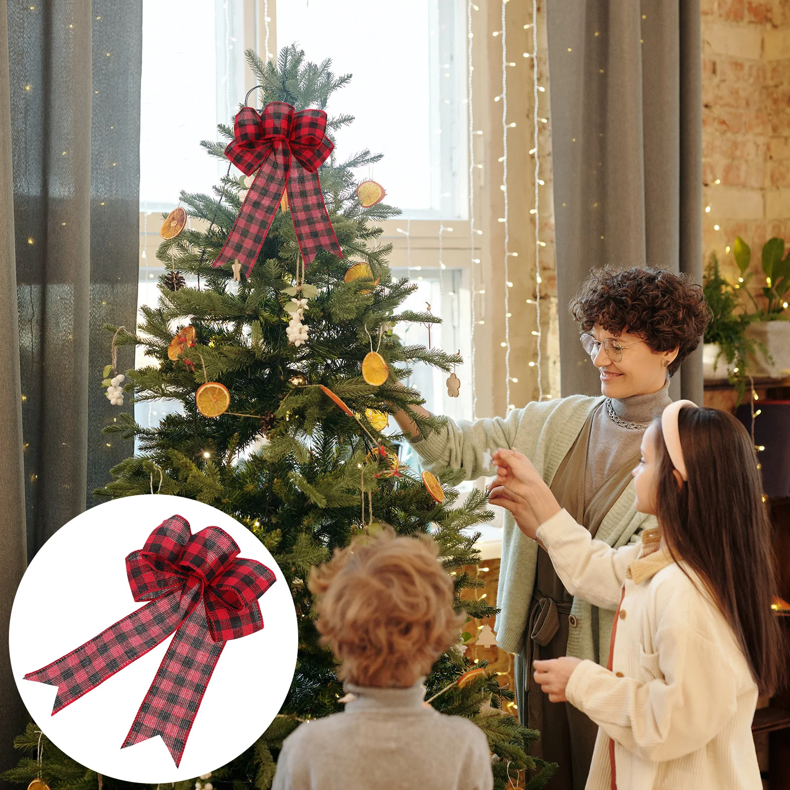 

6Pcs Christmas Decoration Bows Fabric Xmas Tree Ornaments Party Decor Holiday Supplies Christmas Bows Xmas Tree Decor