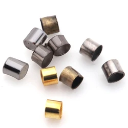 200pcs 1.5 2mm Gold Copper Tube Crimp Beads End Bead Rope Stopper Spacer Beads For Bracelet Necklace Jewelry Making Accessories