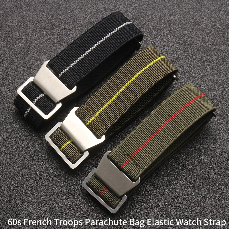 

Парашютная сумка французских войск 60-х годов, эластичный ремешок для часов для Tudor Seiko Casio, нейлоновые ремешки для часов, мужские умные часы, тканевый браслет