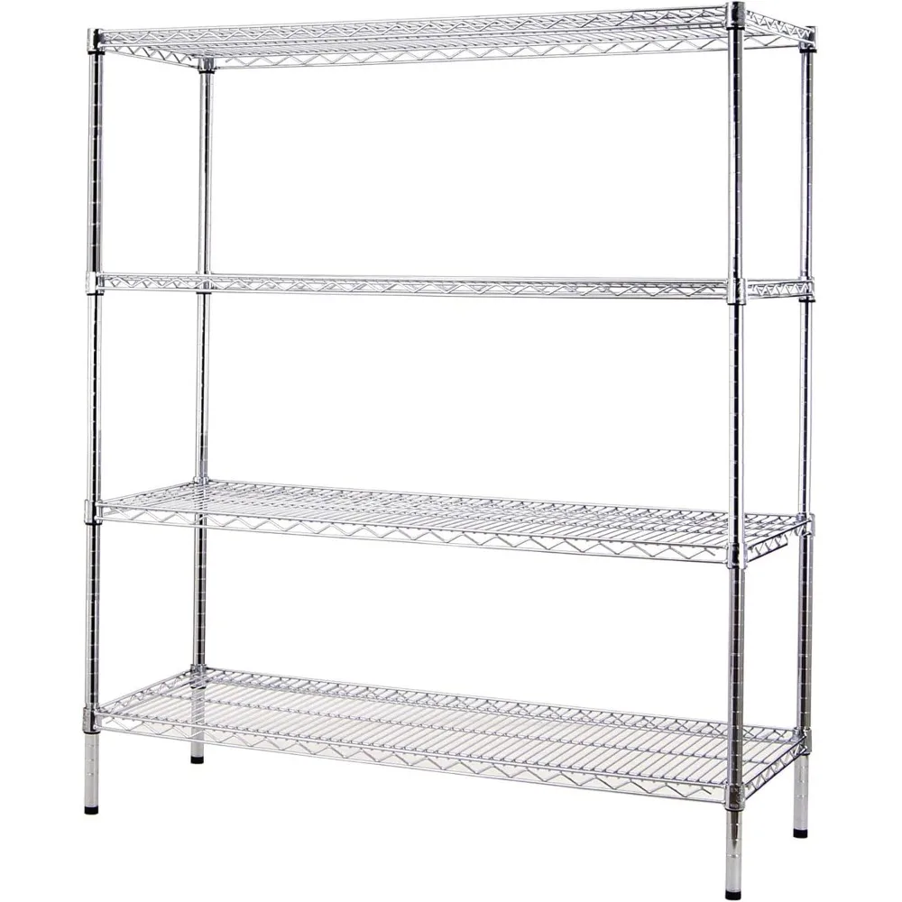 

18" Deep x 42" Wide x 74" High 4 Tier Chrome Wire Shelving Kit | NSF Commercial Storage Rack Unit