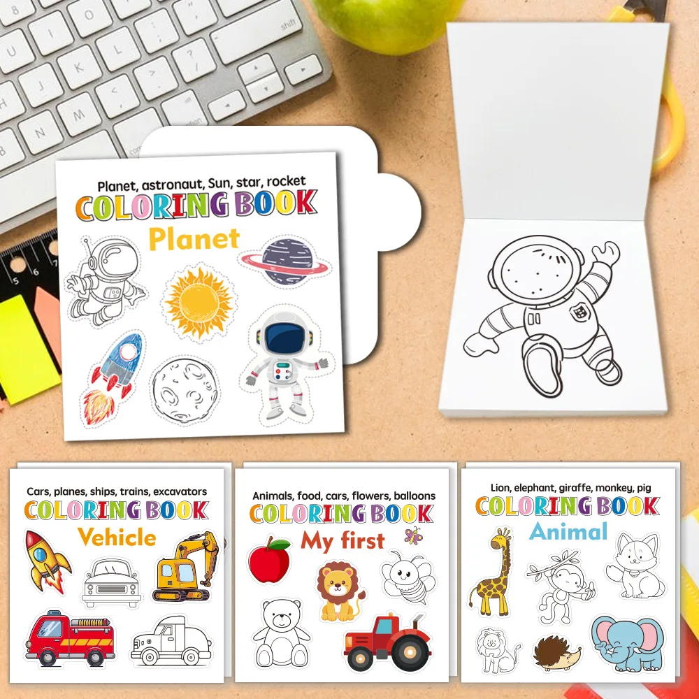 50 mini portable doodle books, student decompression coloring books, various cartoon patterns