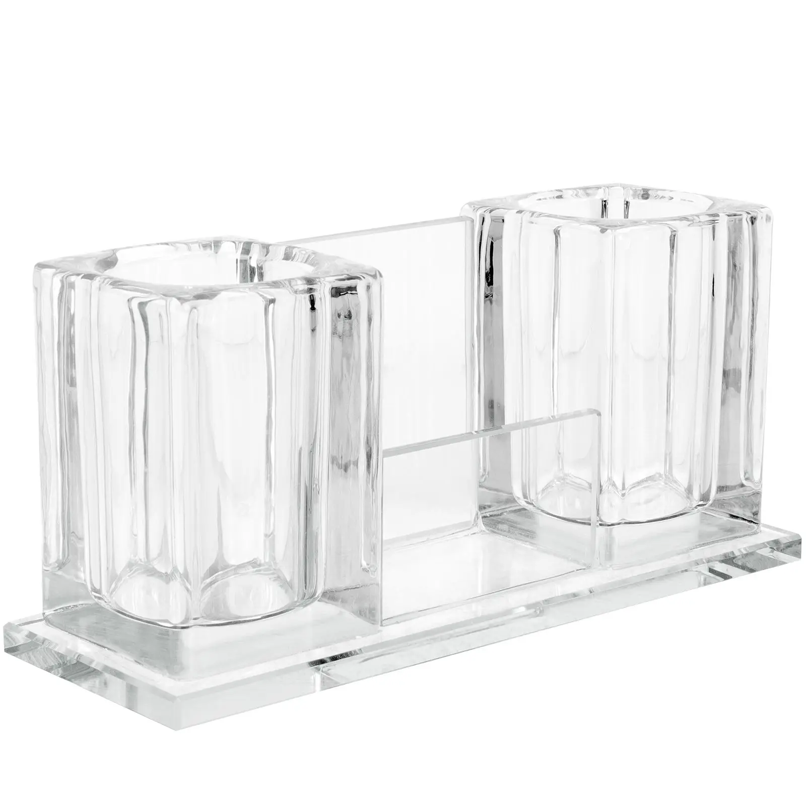 

Crystal Acrylic Microphone Stand Desktop Holder Stable Base Wireless Mic Tabletop Accessory Home Office Karaoke Storage