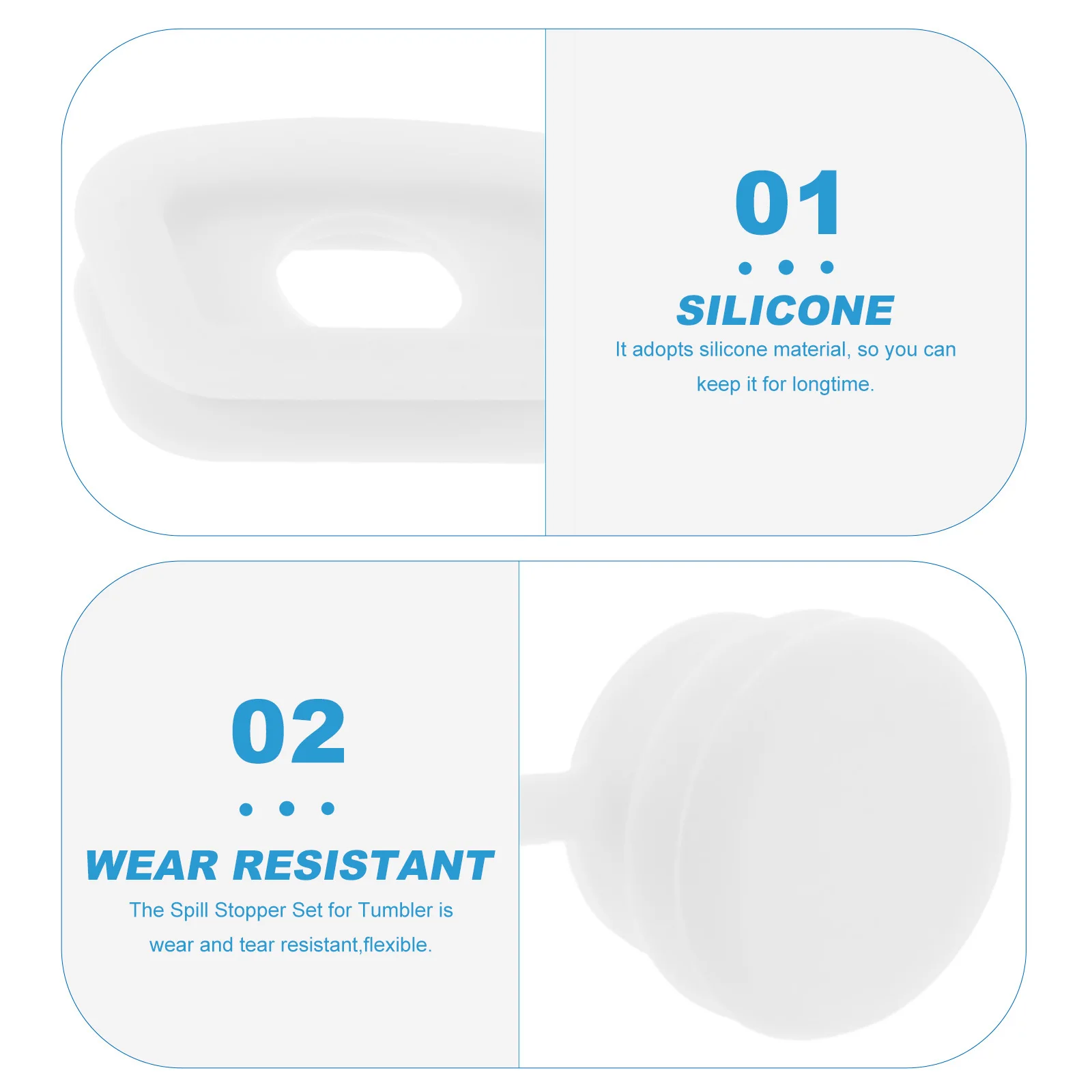 

Leak Stopper Straw Covers Caps for Tumblers Bottle Multi-purpose Lid and Spill Silicone