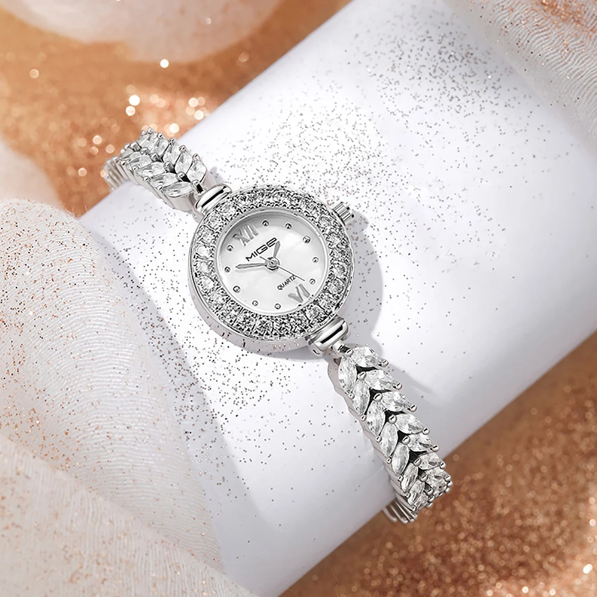 Mige brand mermaid quartz watch female fashion Crystal high-grade sense to send girlfriends girlfriend gift