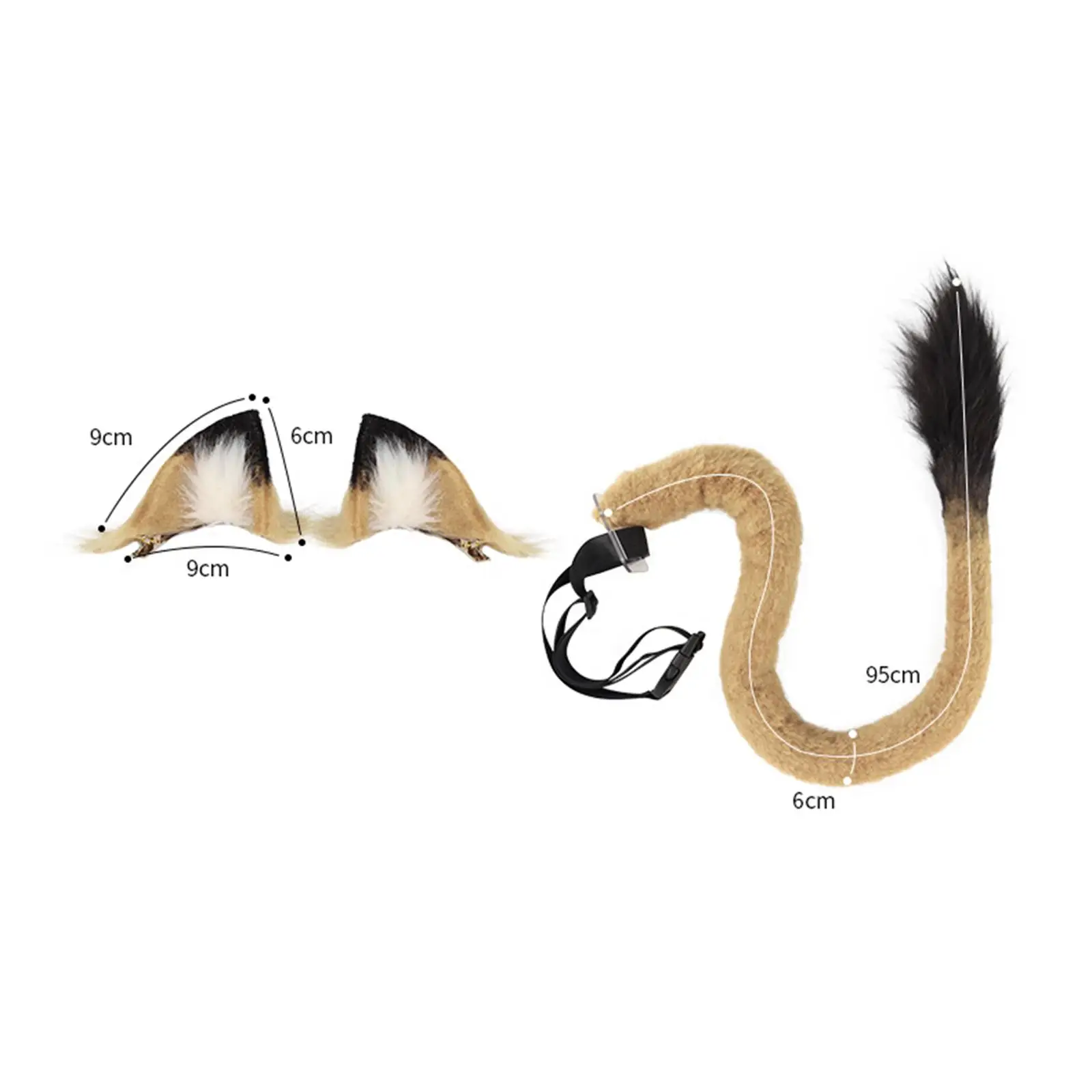 여성 소녀용 라이온 귀와 꼬리 세트 로리타 코스프레 의상 액세서리