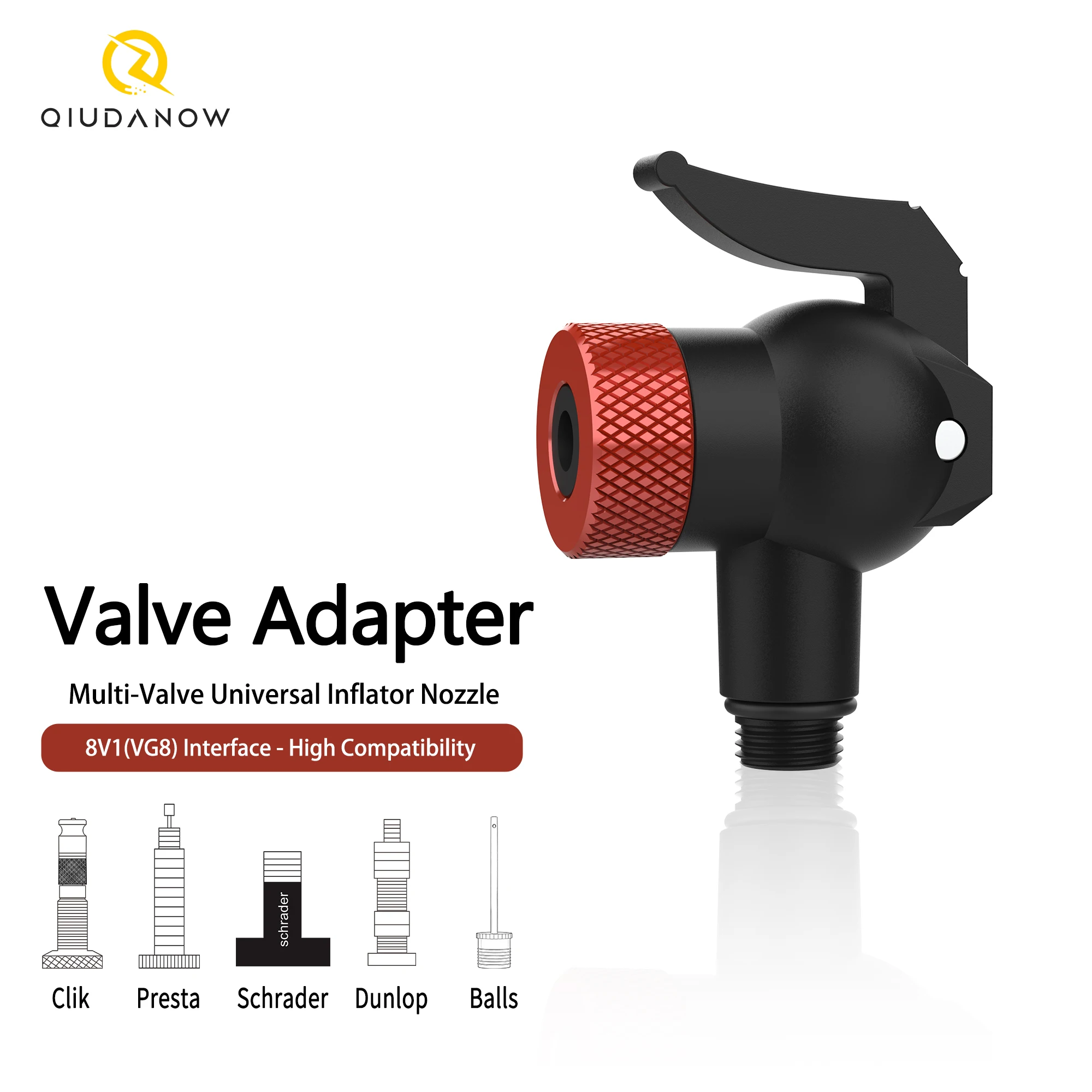 Air Pump Nozzle Adapter Inflator Valve Connector Snap-lock Quick Connect Pump Nozzle Part Bicycle Accessores