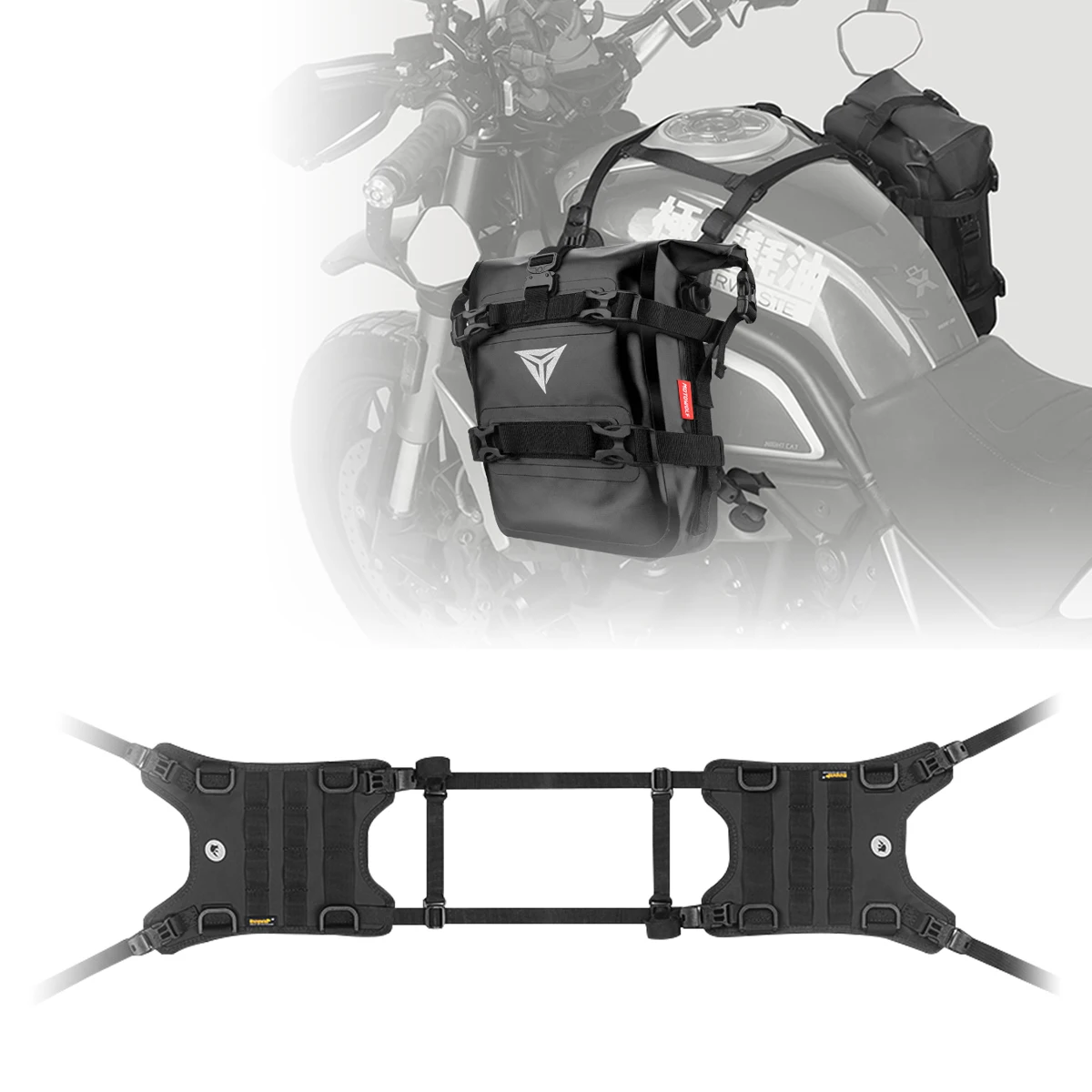 Motorcycle Tank Side Hanging System Motor Fuel Tank Side Bag Base Motor Vest With MOLLE System Front Bag Mounting Base