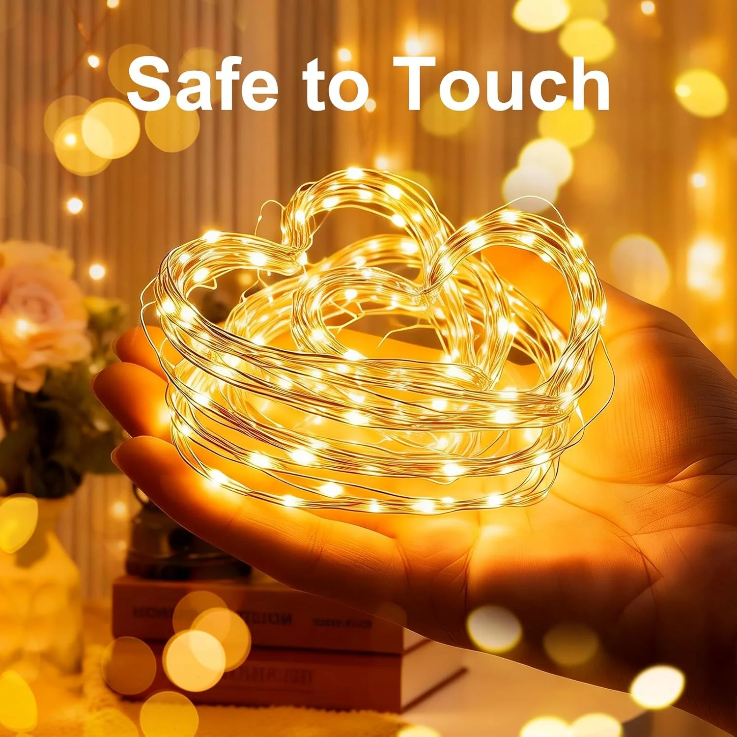 5/10/20M Remote Control Copper Wire Lamp with 8 Functions USB LED String Lamp Flower Wreath Wedding birthday Decoration Lamp