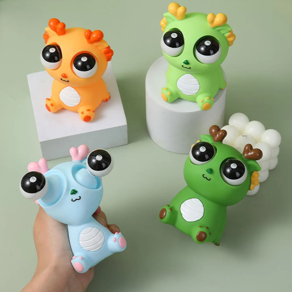 Popping Out Eyes Dragon Squeeze Toys Stress Relief Funny Eyeball Burst Squeeze Toys Anti-Anxiety for Birthday Gifts Party Favors