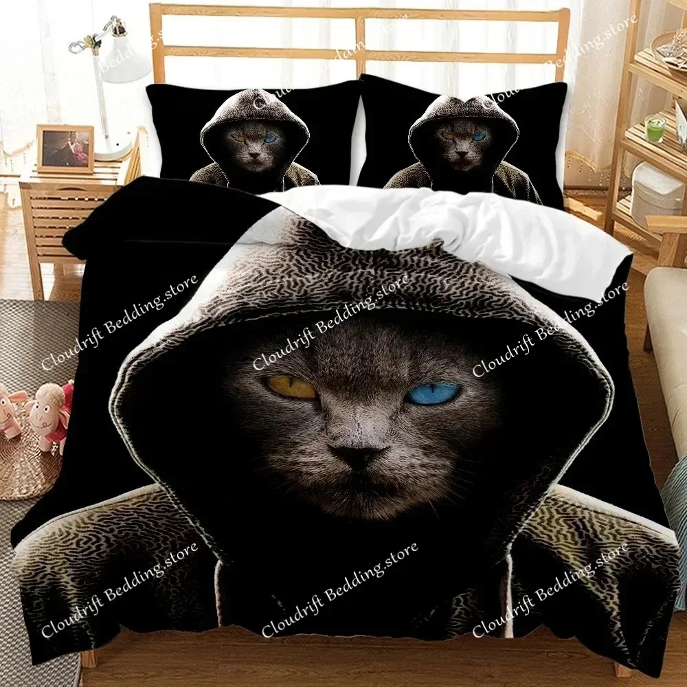 

3D Printed Kawaii Kitten Cat Bedding Set Duvet Cover Bedroom Comforter Single Twin King Size Quilt Cover Home Textile026