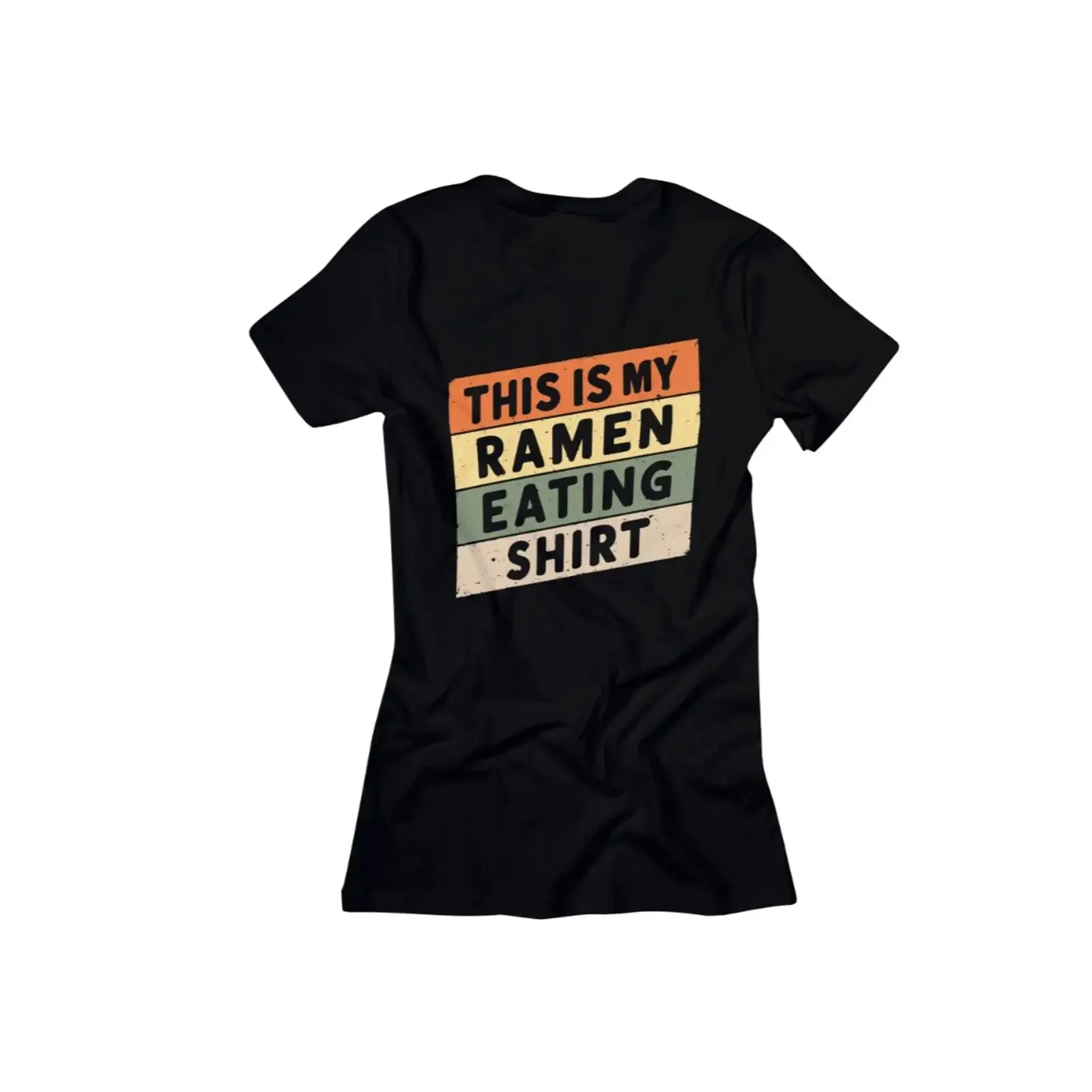 Damen-T-Shirt „This is My Ramen Eating Nudeln“-Druck, Baumwollshirt, Sommer, Vintage, gewaschene Mode, vielseitig, Unisex, leicht lässig