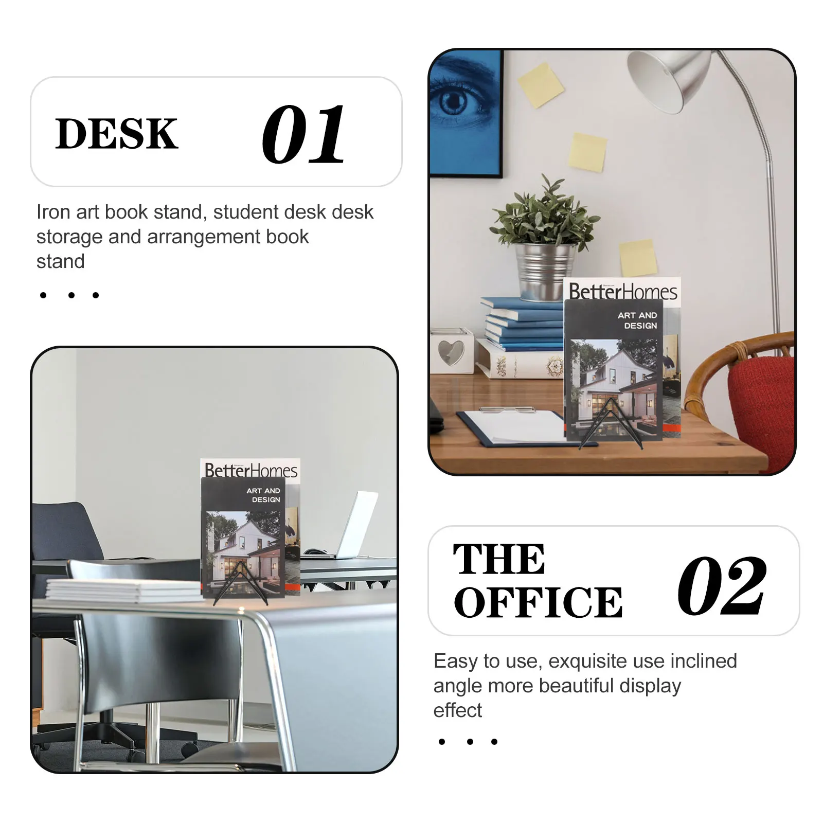 File Organizer Triangle Iron Art Creative Office Desktop Books Magazine Storage Newspaper Bookshelf Pen Holder Desk Decoration