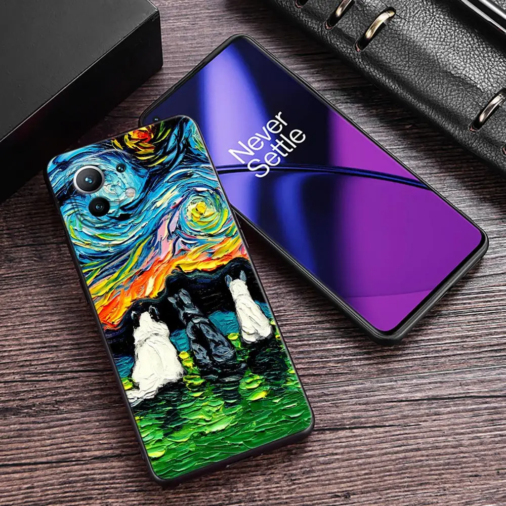 Cat Van Gogh Starry Night Painting Phone Case For Xiaomi 13T Pro Case Xiaomi 11 Lite 5G NE 12T 12 13 Pro 12 Lite 9 10 Back Cover