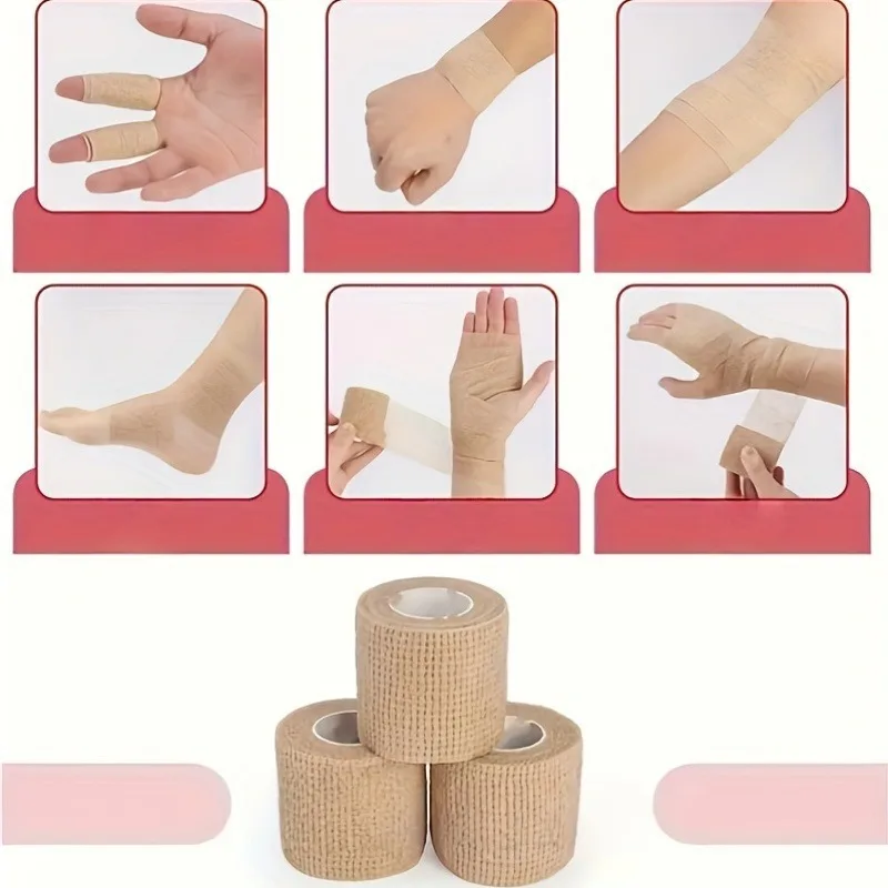 10 Rolls Self-Adhesive Elastic adhesive Bandage, Breathable  Wrap Tape, Sports Protective Bandage For Finger Wrist Ankle