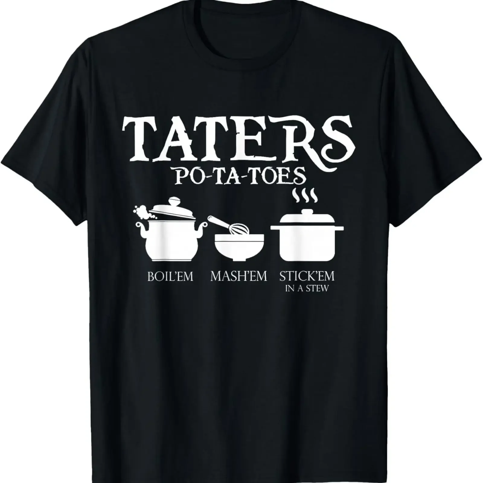 Funny T Shirt Taters Po ta toes  vintage Washed homme graphic Soft fashion Comfortable Stylish Stretched Slightly