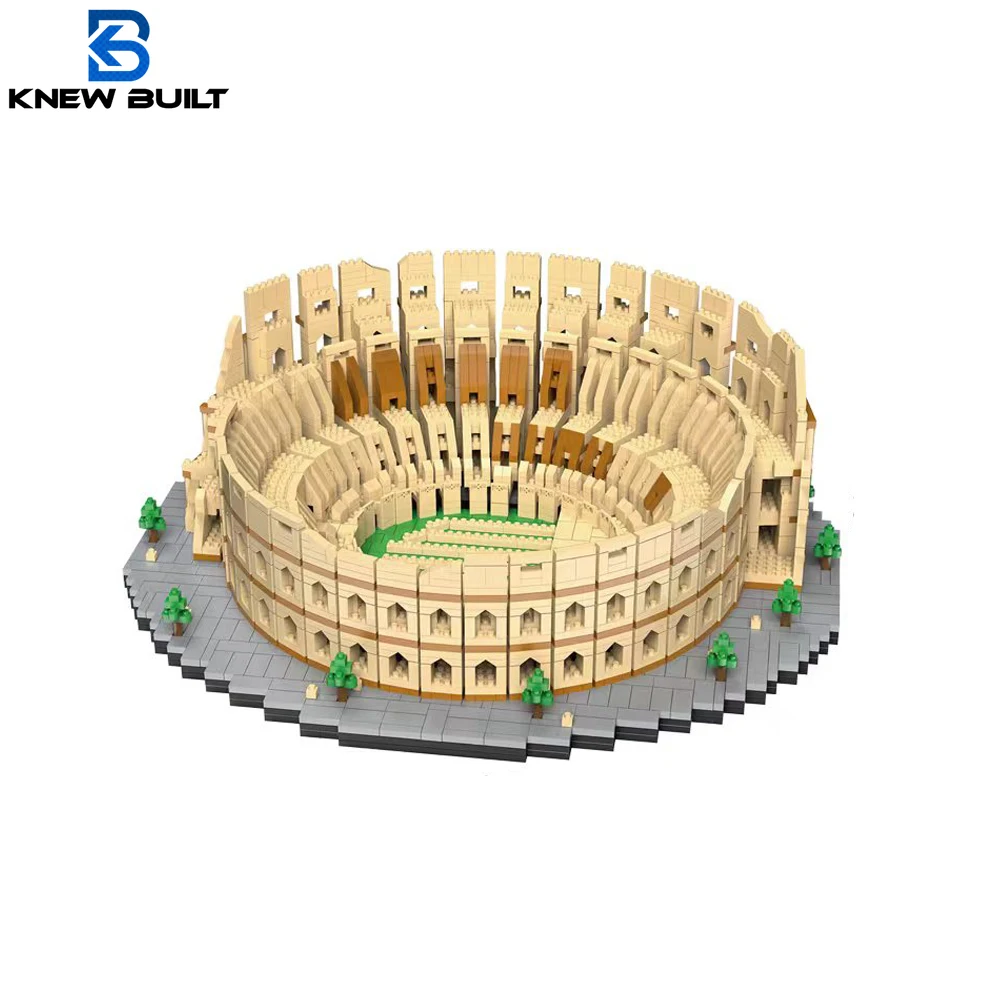 KNEW BUILT Euro Constrution Roma Colosseum Micro Mini Building Blocks for Adult Child Toys Set Arc Triomphe Louvre Big Ben Brick