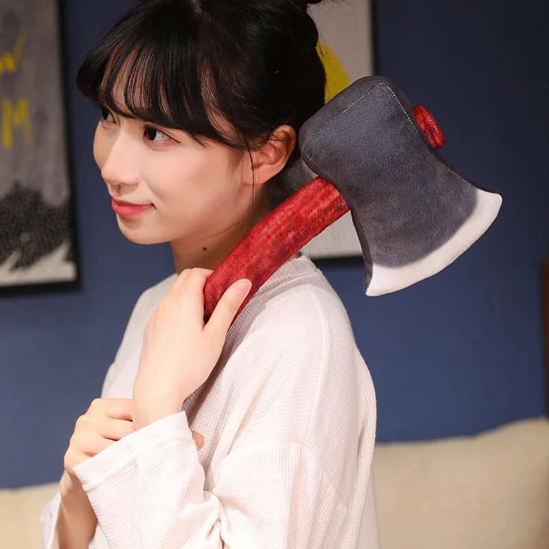 40 cm Axt-Plüschkissen wie echte gefüllte Dekoration, interaktives Geschenk für Freunde und Männer