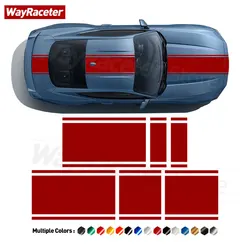 Car Hood Engine Cover Vinyl Matte Black Bonnet Stripes Roof Trunk Sticker For Ford Mustang Dark Horse GT 2024 2025 Accessories