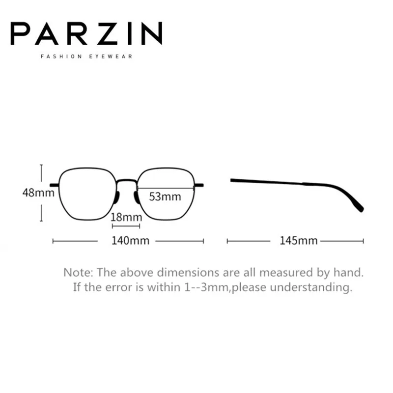 PARZIN Prescription Eyeglasses Frame Ultralight Titanium Glasses Frame Men Women New Luxury Brand Designer  Eyewear 62028
