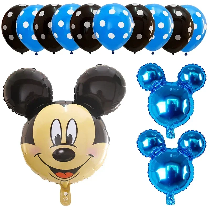 13pcs Mickey Minnie Number 1st Birthday Party Decoration Girl Boy Foil Balloons Kids Toys Theme Party Supplies Latex Air Globos