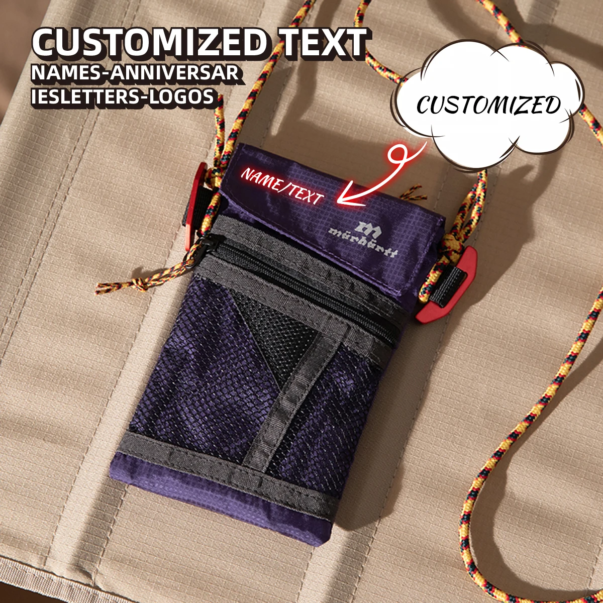 Custom Logo Color-Blocking Crossbody Phone Bag, Fashionable Dopamine Bag for Travel, Multi-Functional Casual Commuting Shoulder Bag, Small Tissue Bag, Personalized DIY