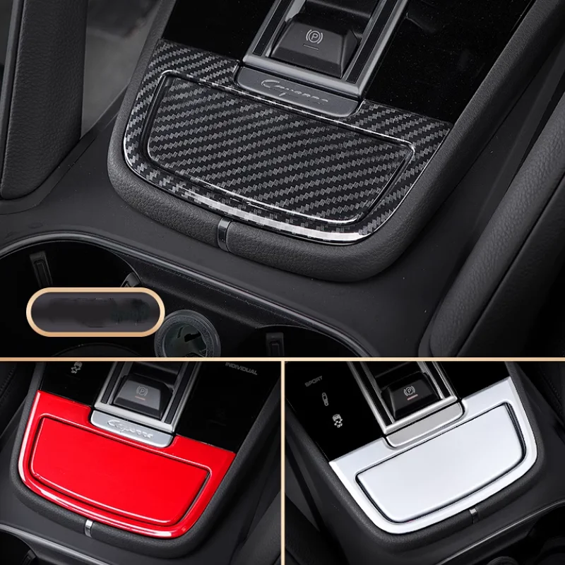 

For Porsche Cayenne 2018 - 2022 Accessories Central Control Storage Cigarette Lighter Panel Cover Trim