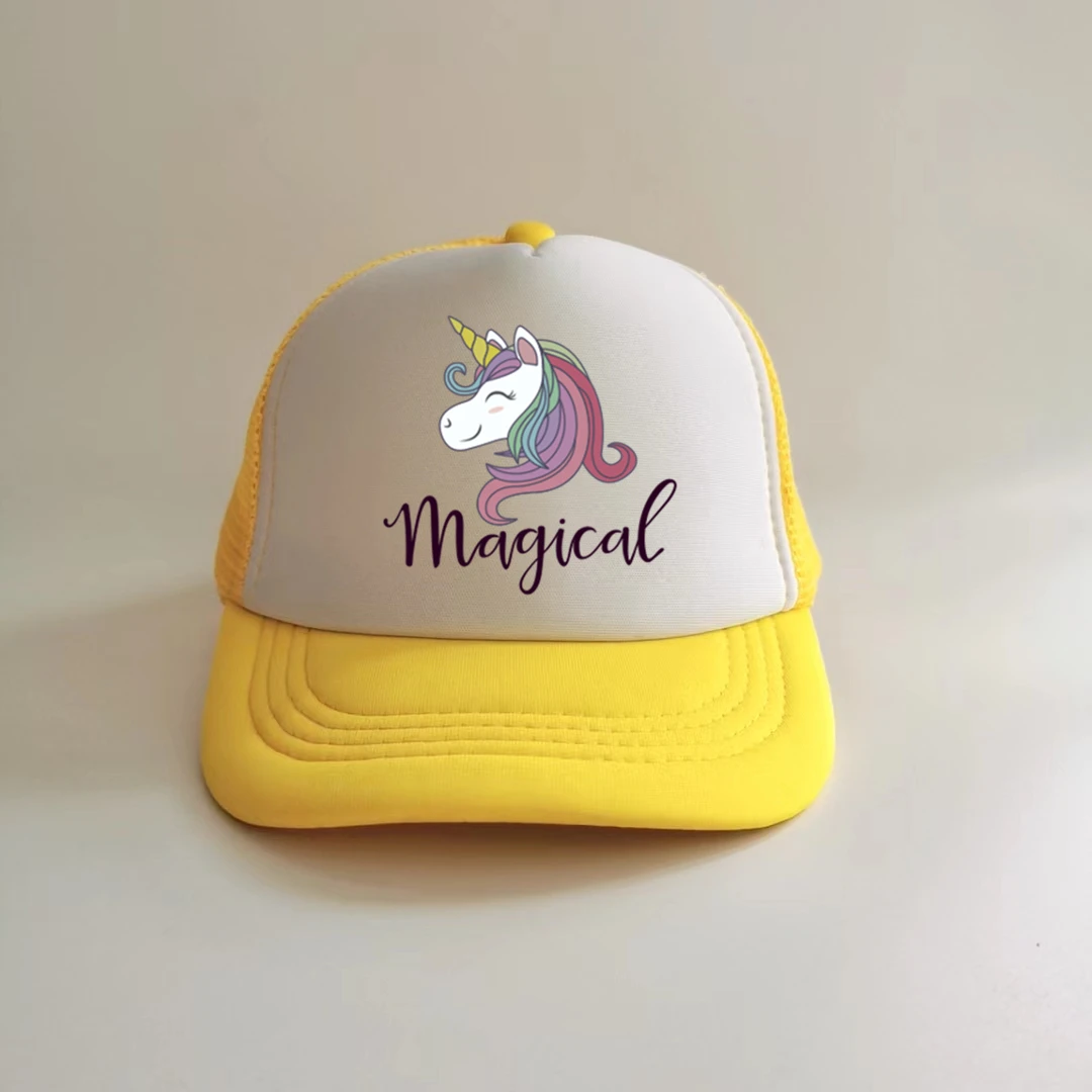 unicorn baseball cap baby girl hat cap accessories for 2-8 years girl children summer sun cruck hat cap for kids mesh casquette