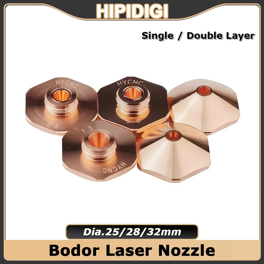 

Bodor Laser Nozzle Dia.25 28 32mm Caliber 0.8 - 4.0mm Single Double Layer Fiber Laser Cutting Head Parts for Bodor Cutting Head