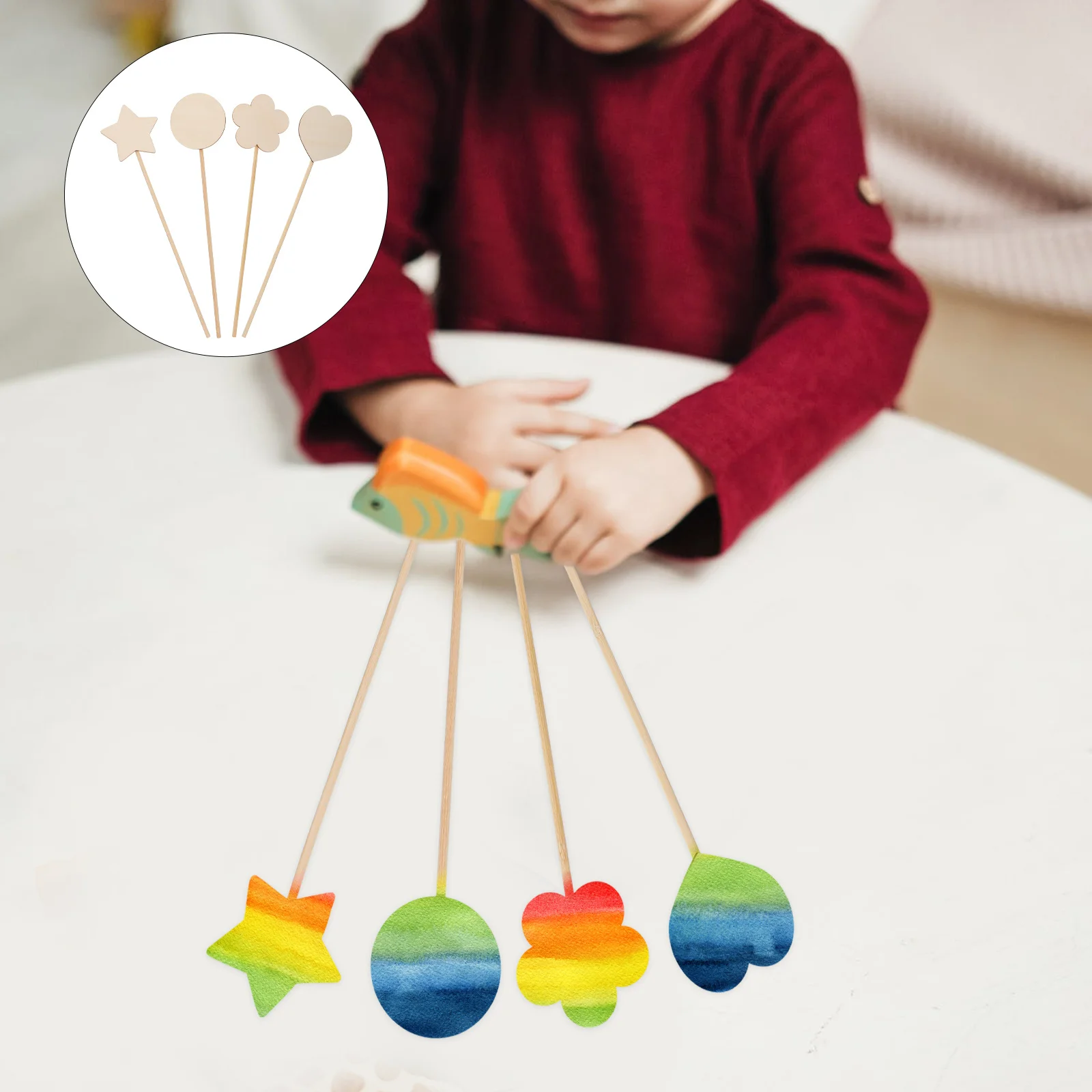 8Pcs Wood Fairy Wands Children DIY Art Project Sticks Stage Performance Decorative Shape Wands Gift Fairy Wand