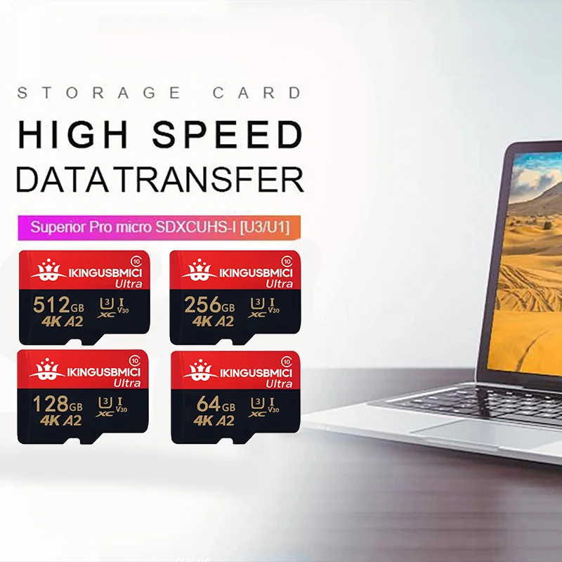 High Endurance Micro TF SD Card TF Cards SD Cards Memory Card 32GB 512GB 64GB A2 C10 Temperature Proof for Laptop Drone Phone