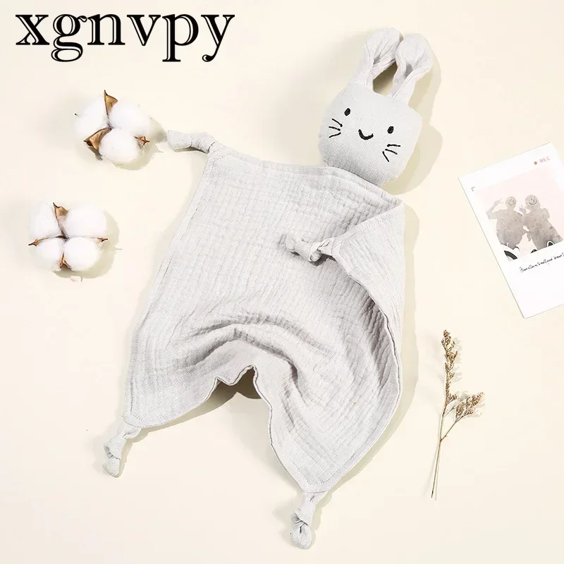 xgnvpy Children's Double Cotton Gauze Cuddle Cute Cat Drool Blanket with Sleeping Comforter Blanket Doll Baby Blanket