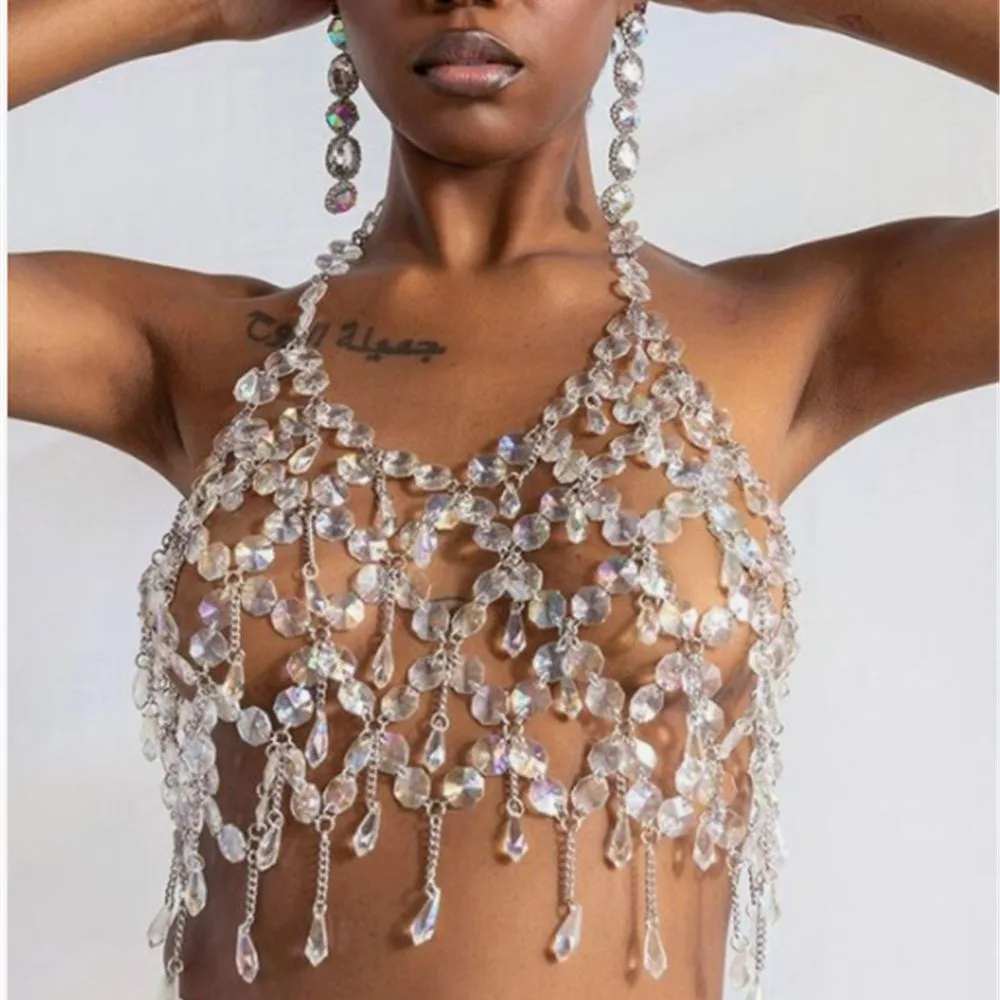 

Sexy Body Chain Bra Jewelry Body Chain Costume Top Party Beach jewelry Nightclub Crop Tops for Women Girl