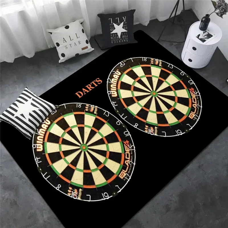 Sport Carpet Dart Board Arrow Floor Mat Dart Target Print Rugs Living Room Game Room Bedroom Rug Non-slip Door Mat Home Decor