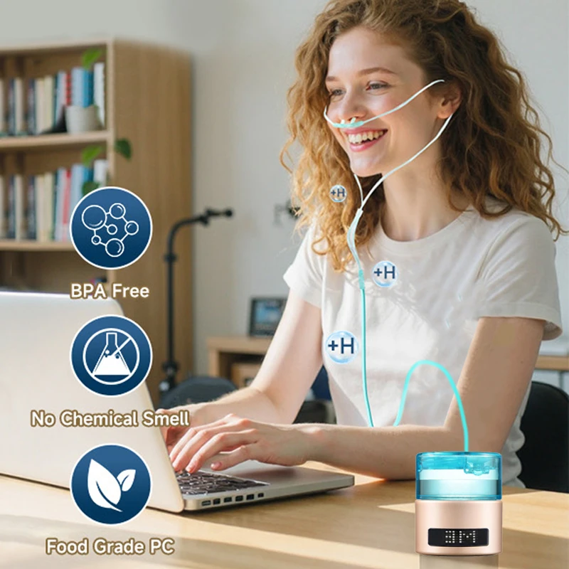 400ML Hydrogen Water Cup  H2 Inhalation Device Water Bottle 6000PPB SPE PEM 3 Mins and 18 Mins Dual Mode Maker Lonizer