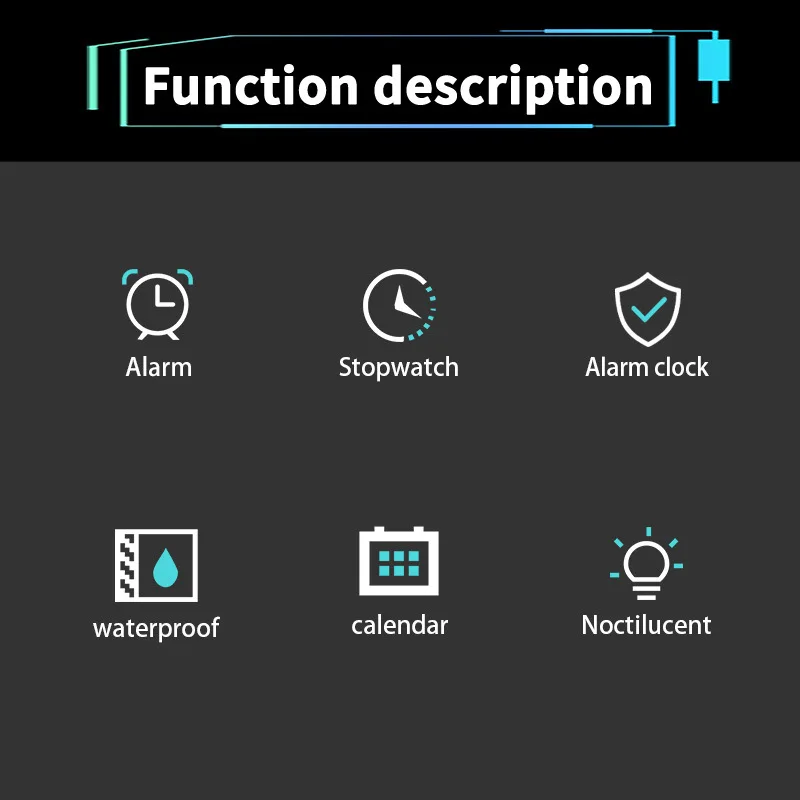 패션 군사 방수 시계 남자 야외 전자 빛나는 알람 시계 디지털 시계 스포츠 남자 손목 시계 Reloj