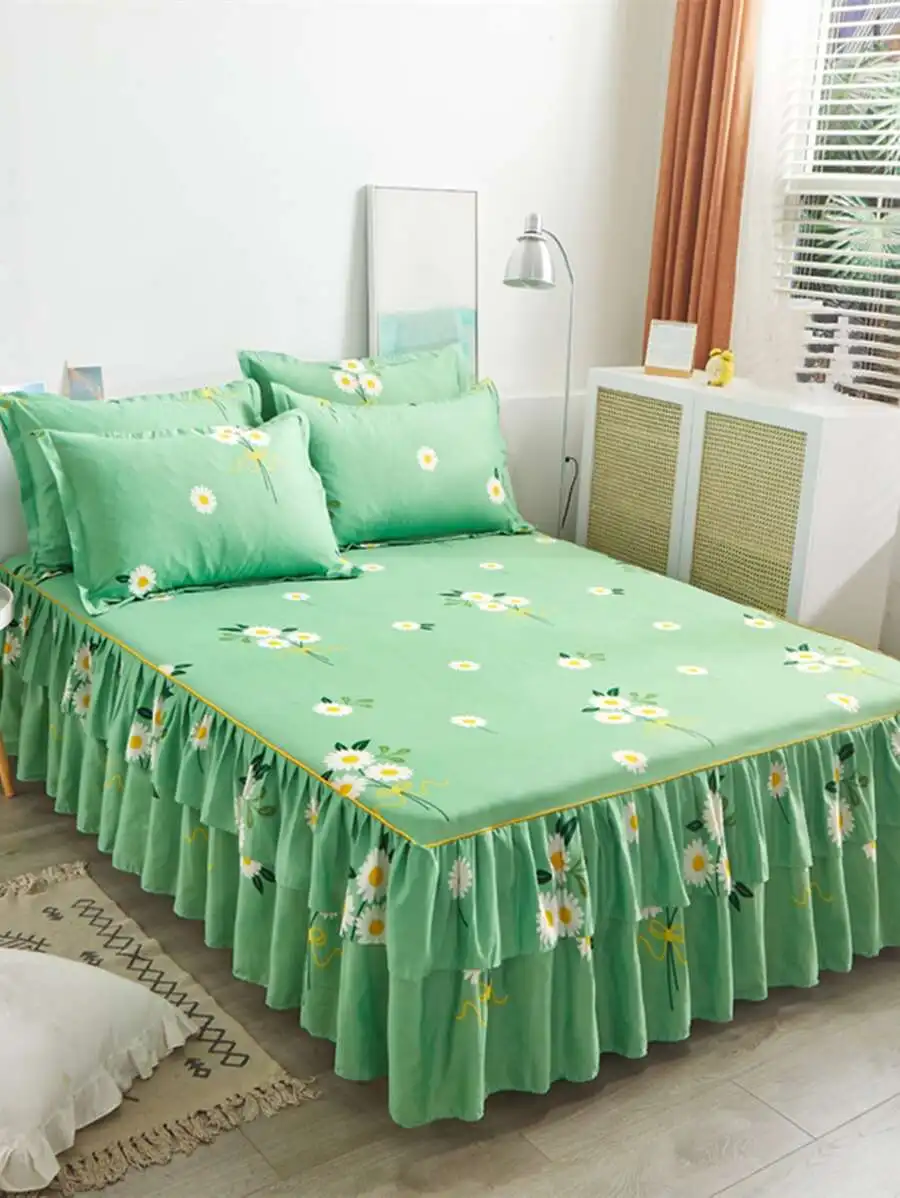 

1pc Modern Style Bed Skirt In Multiple Colors With Thickened, Brushed & Skin-friendly Softness No Fading No Pilling No Shrinkage