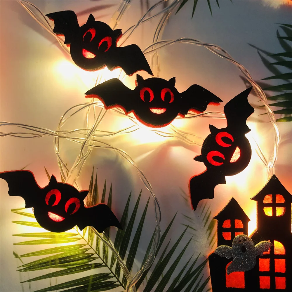 

10/20 LED Halloween String Lights Halloween Bat Castle Light Garland Outdoor Indoor Battery Operated Halloween Spider Lights