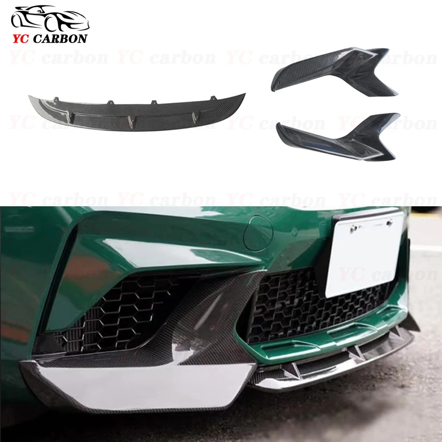 For BMW 2 Series F87 M2 2016-2020 Carbon Fiber Car Front Bumper Splitter Front Lip Chin Spoiler Diffuser Parts Upgrade Body kit