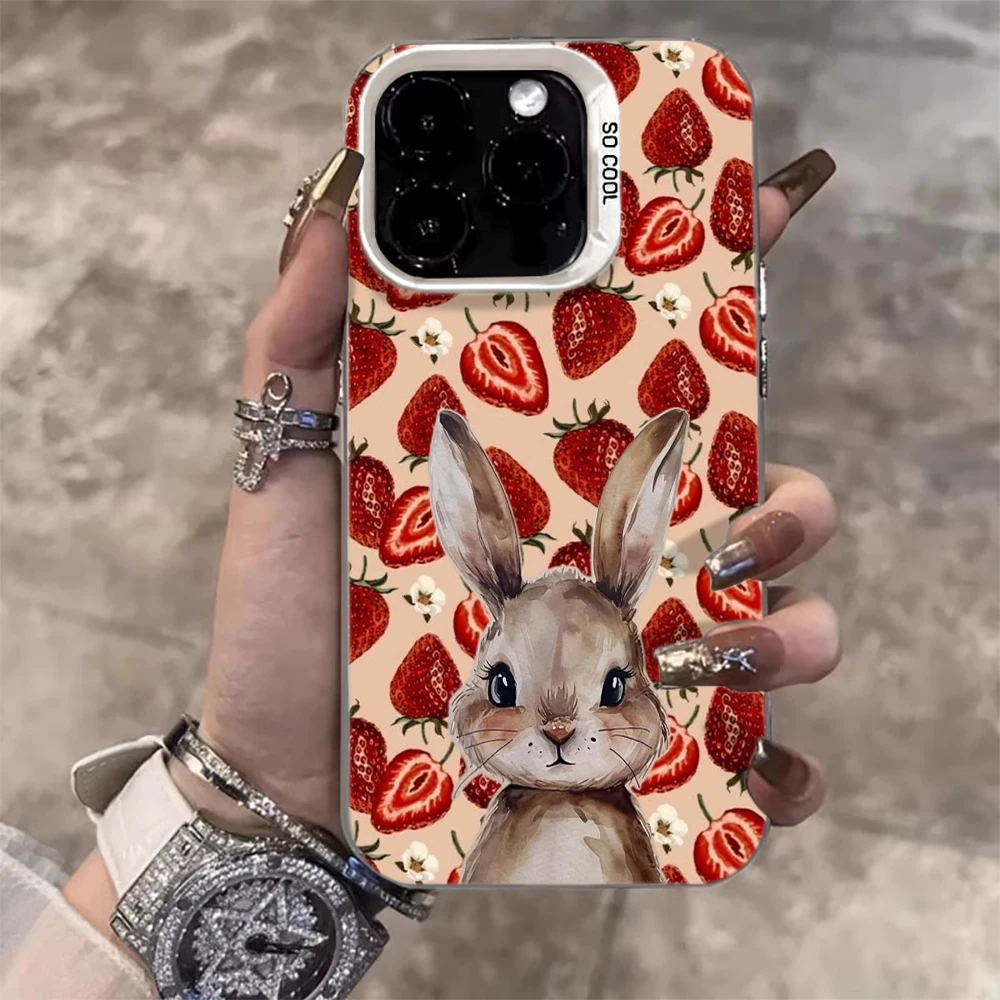 Niedliche Erdbeer-Häschen-Handyhülle für Xiaomi Redmi Note 17 Pro Max Hüllen Redmi Mi 11 Lite 5G 14 15 14T 15T 13T Pro Drop Fundas – Detail 13