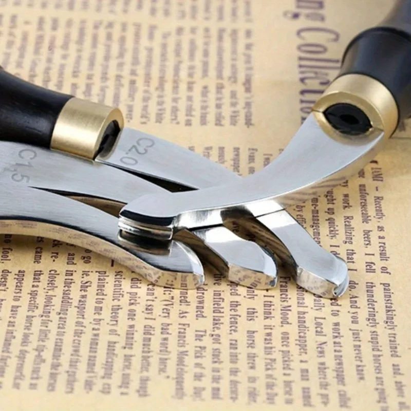 1PC Leather Edger Creaser Wooden Handle Leather Shallow Slot Edging Device Trimmer Grooving Creasing Leather Edging Creaser