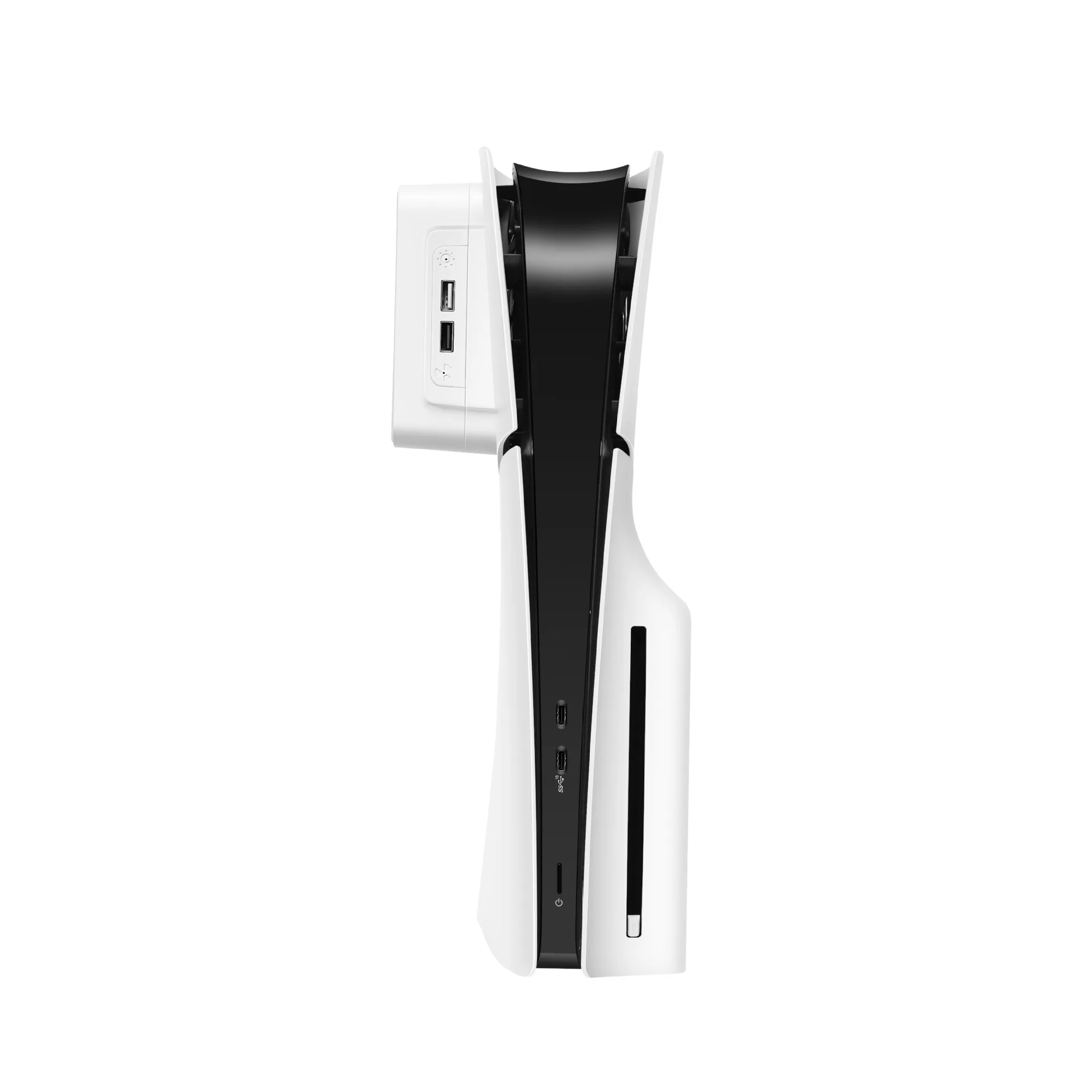 مروحة تبريد مثبتة على الجانب مع ضوء LED ومنافذ USB ووحدة تحكم الألعاب ومروحة تبريد جانبية لملحقات وحدة التحكم في الألعاب PS5 SLIM