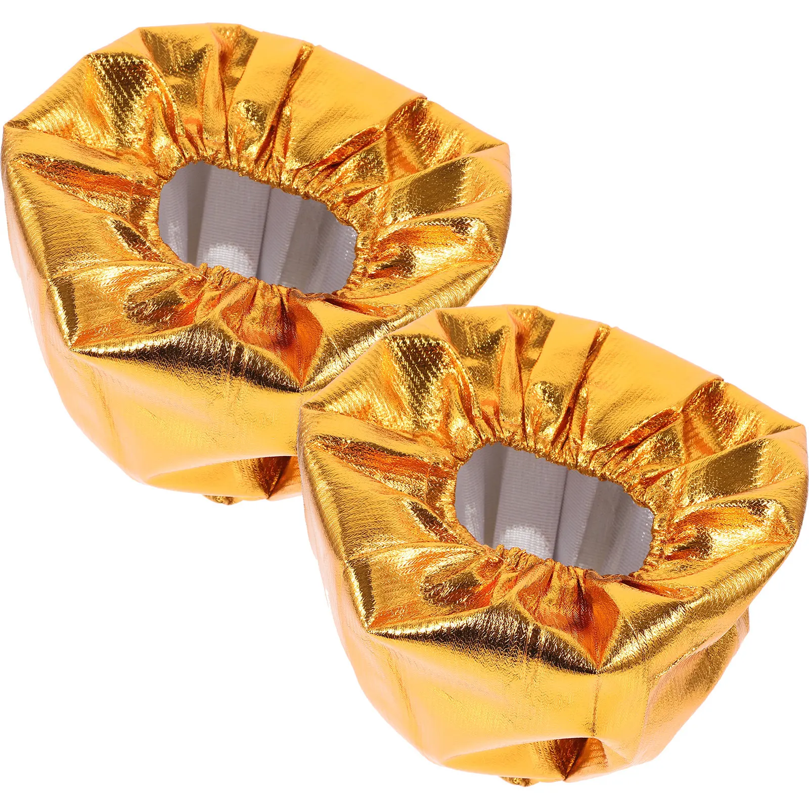 2Pcs Gold Fabric Flower Pot Cover Bag Festive Decorative Planter Sleeve for Home Office Store Wedding Party Holiday Reusable