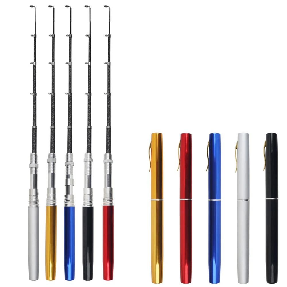 1m/1.6m Portable Pocket Telescopic Mini Pen Fishing Rod Pole Ice Fishing Rod foldable Small fishing rod for Fishing Gear